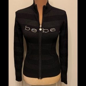 RARE !  Bebe Black Shimmer Rhinestone jacket